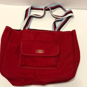 Dickies red canvas tote